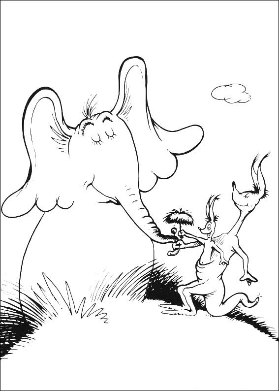 Plansa de colorat cu Horton Dr. Seuss 52 48